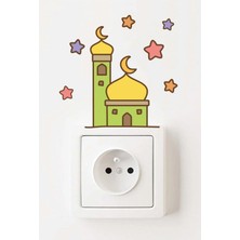 Kt Grup Cami Ay ve Yıldızlar Ramazan Priz Sticker