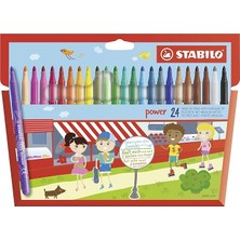 Power - Keçe Uçlu Boya Kalemi - 24'lü Paket - Çeşitli Renkler
