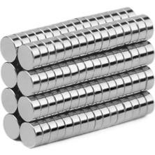 Adet 4x4 mm Yuvarlak Güçlü Neodyum Mıknatıs (Çap 4 mm Kalınlık 4 Mm)