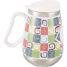 AND325B Içi Çelik Dışı Desenli Seramik Kupa Mug, 400 ml