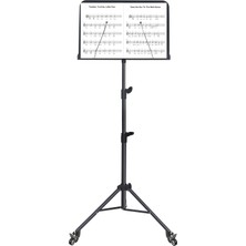 Tekerlekli Nota Sehpası Taşınabilir Çift Klips Tutuculu Taşıması ve Kullanımı Kolay Boyu Ayarlanabilir 403-T1019