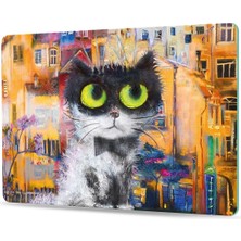 Cam Kesme Tahtası ve Sunum Tablası Renkli Kedi Desenli 30X40 cm