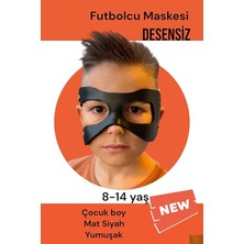 Osimhen Futbolcu Maskesi Siyah Mat Esnek Çocuk Boy Maske Lastikli