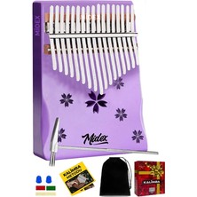 KLX-870 Mor Renk Yüksek Kaliteli Ahşap Kalimba 17 Tuşlu Full Set