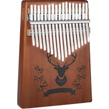 KLX-456 Hakiki Maun Ağacı Kalimba 17 Çelik Tuşlu (Türkçe Metod Çanta Çekiç)