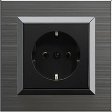 Ovivo Manyetik Gri Topraklı Priz Çerçeveli