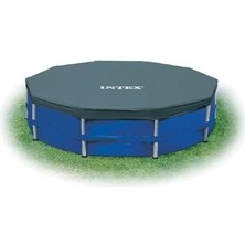 Yuvarlak Metal Çerçeve Havuz Örtüsü, Mavi, 4,6 M