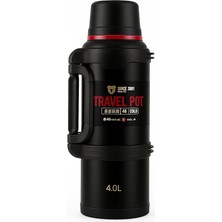 Litre Paslanmaz Çelik Siyah Seyahat Termosu – 48 Saat Sıcak & Soğuk Tutma, Dayanıklı ve Şık Tasarım