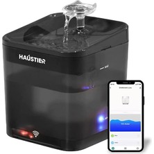 WF004 Akıllı Kedi Köpek Su Sebili Su Şelalesi Su Pınarı, Uv Su Filtrelemeli - Smart Wifi - Tuya App, Bpa Içermez,ultra Sessiz (Siyah)