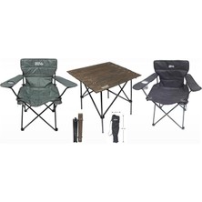 Gray Wolf Quatro Bardaklı Kamp Sandalye ve Masa Seti Siyah Çağla