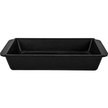 Döküm Dikdörtgen Rosto ve Fırın Tepsisi Döküm Demir Yekpare Çift Kulplu Ölçü 21X33CM.