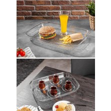 Diamond Akrilik Kırılmaz Şeffaf Servis Tepsisi (Dikdörtgen) 44X30X5CM - Akrilik Kırılmaz Tepsi