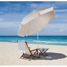 2 Mt. Plaj Şemsiyesi Eğilebilir Deniz Bahçe Piknik Kamp Güneş Şemsiyesi Katlanır Kabardin Kumaş