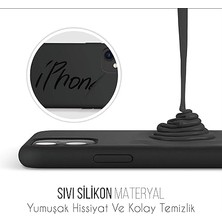 iPhone Kılıf Ince Sıvı Silikon 3 Katmanlı Tam Kaplamalı Yumuşak Jel Kauçuk Kılıf Kapak (Siyah, iPhone 11)