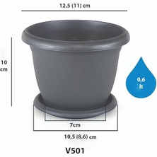 V501 Villa Saksı Set No: 1 0,6 Litre, 12,6 Cm, Kiremit