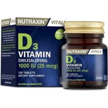 Vitals D3 Vitamin 1000 Iu 25 Mcg 120 Tablet Takviye Edici Gıda