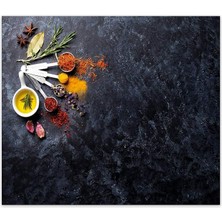 10001506018 Baharat Çeşnisi Cam Ocak Arkası Koruyucusu, 52CM x 60CM