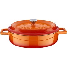 Döküm Çok Amaçlı Yayvan Tencere 24 cm Turuncu - Lv Y St 24 K2