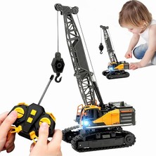 Uzaktan Kumandalı Şarjlı LED Işıklı Rc Iş Makinesi Paletli Vinç