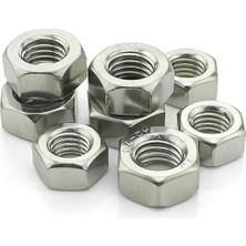 Fastener Inox Paslanmaz M6 Somun A2K(304) DIN:934 (50 Adet)