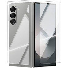 Samsung Galaxy Z Fold 6 Ekran Koruyucu Cam 2IN1TAM Kaplayan Temperli Etnaa Siyah