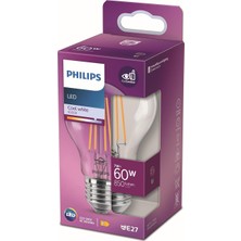 LED Classic 60W A60 Filament Ampul, 4000K Gün Işığı, E27 Normal Duy, Dim Edilmez