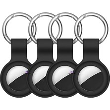 ile Uyumlu 4’lü Silikon Kılıf Seti Anahtarlık Arkası Kapalı Düşmez Yıkanabilir Esnek (Siyah)