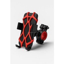 Lastik Destekli, Standlı Bisiklet Telefon Tutucu, 360° Döner Ayarlı, Titreşim Engelleyici, Silikon Emniyet Kemerli, Gidon Üzerine Montajlı, Universal Uyumluluklu, Abs Malzeme, Güvenli Sürüş I