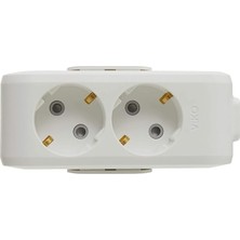 Multi-Let Ikili Priz Topraklı Çarpma Karşıtı Çocuk Korumalı Klemensli (Kablosuz)