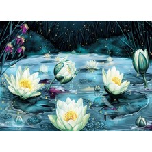 Puzzle 1000 Parça Yıldızlı Gecede Lotus Çiçekleri
