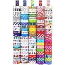 Desenli Bant 6 Adet 18MM x 3 Metre Dekoratif Desenli Bant Farklı Renklerde Gönderim Yapılmaktadır Desenli