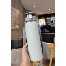 L Çelik Gri 800 ml Askılı ve Pipetli Matara Suluk CIN411GR-8