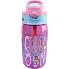 Flip Pipetli Çocuk Su Şişesi, 480ML Çocuk Içme Suyu Şişesi, Taşıma Saplı ve Kolay Düğmeli Bpa Içermeyen Su Şişesi, Okul ve Spor Için Sızdırmaz Çocuk Su Şişesi