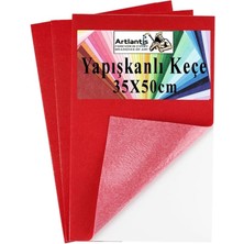 Yapışkanlı Keçe 35X50 cm 3 Adet 2.0 mm Kendinden Yapışkanlı Renkli Hobi Keçesi Elişi Keçe Kumaşı Anasınıfı
