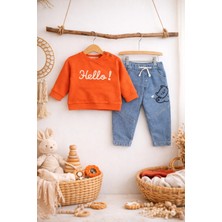 Baby Buu Hello Baskılı Unisex Günlük Alt Üst Bebek Takımı