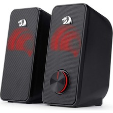 Stereo Hoparlör 2.0 Stentor (GS500) 2 x 3 W Arka Aydınlatmalı Bilgisayar Için, Kırmızı, USB Üzerinden Güç Beslemesi ve 3,5 mm Jak Fişi, Siyah