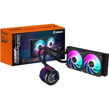 Aorus Waterforce x Iı 240 Manyetik Kilitleme Mekanizmalı Fan, 60 x 60MM Full Color LCD Ekran, Profesyonal Gaming Sıvı Cpu Soğutucu