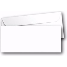 Beyaz Zarf 200'LÜ 105X240 mm (4.13X9.45 Inches) Çıtçıt Kağıt Dikdörtgen Zarf 200 Adet 110 gr