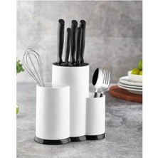 Tezgah Üstü Bıçaklık ve Kepçelik Düzenleyici Organizer Beyaz
