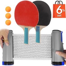 Tenisi Filesi Raket Top Seti 6lı Otomatik Gerdirme Mekanizmalı Tüm Masalara Uyumlu Pinpon Ağı