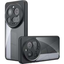 Xiaomi 15 Ultra ile Uyumlu Kamera Korumalı Şeffaf Pürüzsüz Arka Yüzey Z-New Roll Kapak Parmak Izi Yapmayan Xiaomi 15 Ultra Için Kılıf Siyah