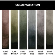 Gansai Tambi Sumı Renkleri, 6 Renk Seti, Suluboya Boya Seti, Kaligrafi, Illüstrasyonlar, Fırça Yazıları, Fineart ve Daha Fazlası Için Ideal, Siyah Sumi Mürekkep Rengi, Japonya'da Üretilmiştir