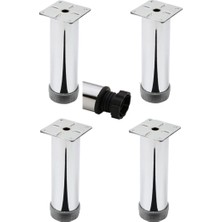 Kanepe Baza Koltuk Çekyat Yükseltme Ayağı Tablalı Krom Metal 15 cm 4 Adet