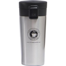 304 L Çelik Gri 500 ml Kahve Termos Mug CIN406GR