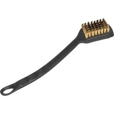 Barbekü Fırçası Küçük, 2 Kat Pirinç Kıl, Ek Sıyırıcı, Barbekü Temizleyici, Ergonomik Barbekü Izgara Temizleme Fırçası