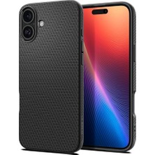 iPhone 16 Plus Ince Kılıf Liquid Air Hava Kanalı Teknolojisi™ Askeri Sınıf Koruma Matte Black Dokulu Yüzey Kapak - ACS08066