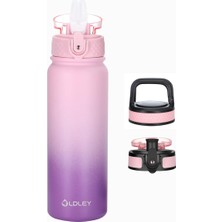 Su Şişeleri 20 Oz Izoleli Su Şişesi, Saman 3 Kapaklı, Vakumlu Paslanmaz Çelik Su Şişeleri, Sızdırmaz ve Ter Geçirmez Spor Su Şişesi Çocuklar Yetişkinler Için Spor Salonu