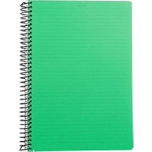 Infinity Primary Serisi, A4, 5 Konulu (4 Kareli, 1 Çizgili) 150 Yaprak Pp Kapaklı Spiralli Defter, Yeşil