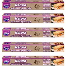 Natura Ağartılmamış Hazır Pişirme Kağıdı 10 Yaprak x 5 Paket