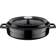 Döküm Çok Amaçlı Yayvan Tencere Çap(Ø) 28 cm - Trendy Siyah